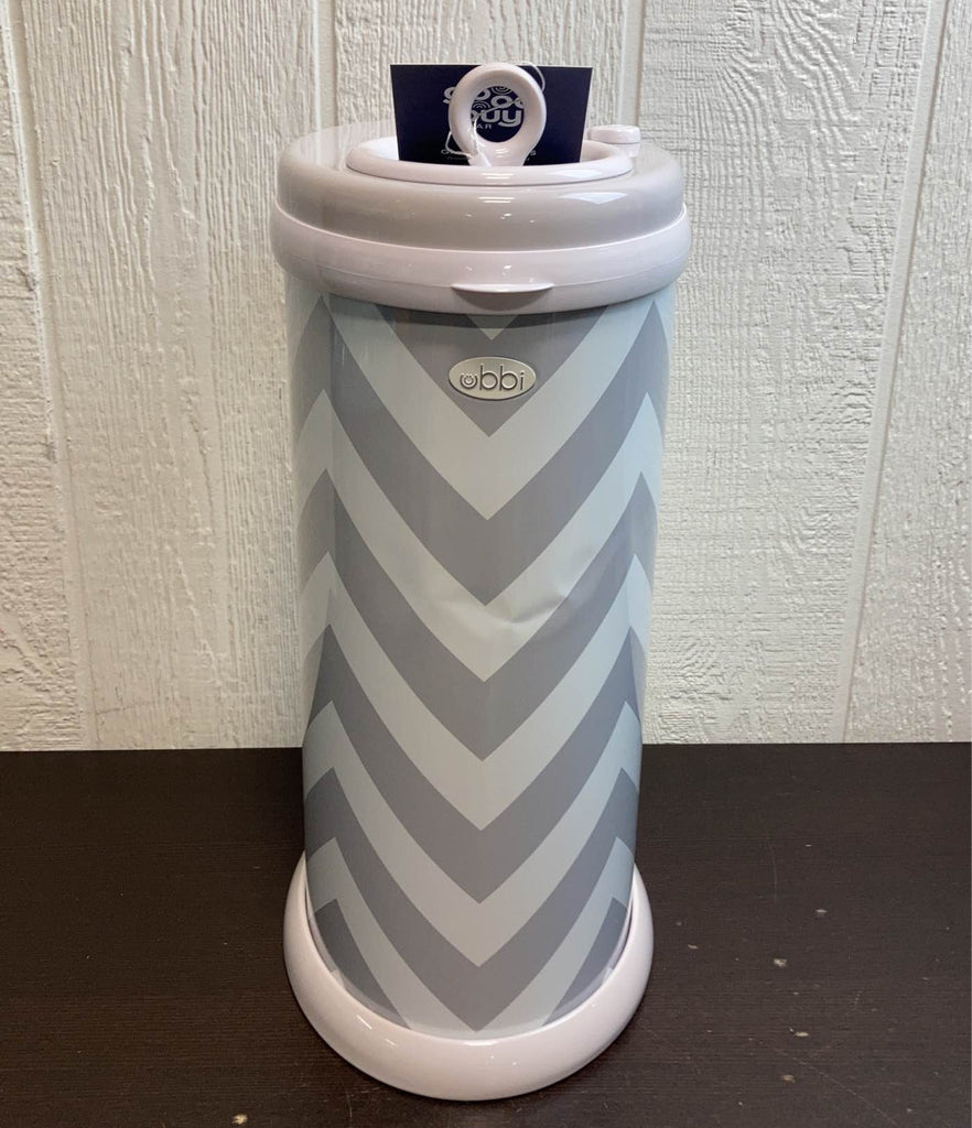 Ubbi Diaper Pail, Grey Chevron