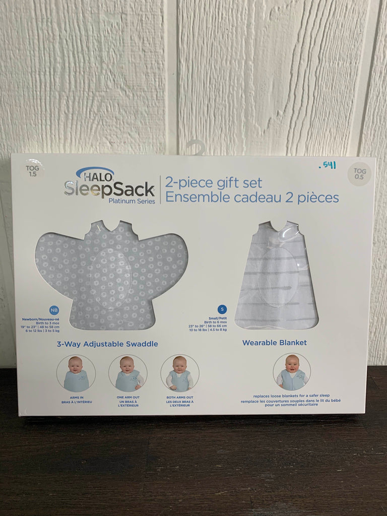 Halo SleepSack Platinum Gift Set, Grey Tiny Circles & Etched Lines