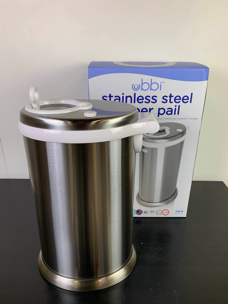 Ubbi Diaper Pail, Stainless Steel