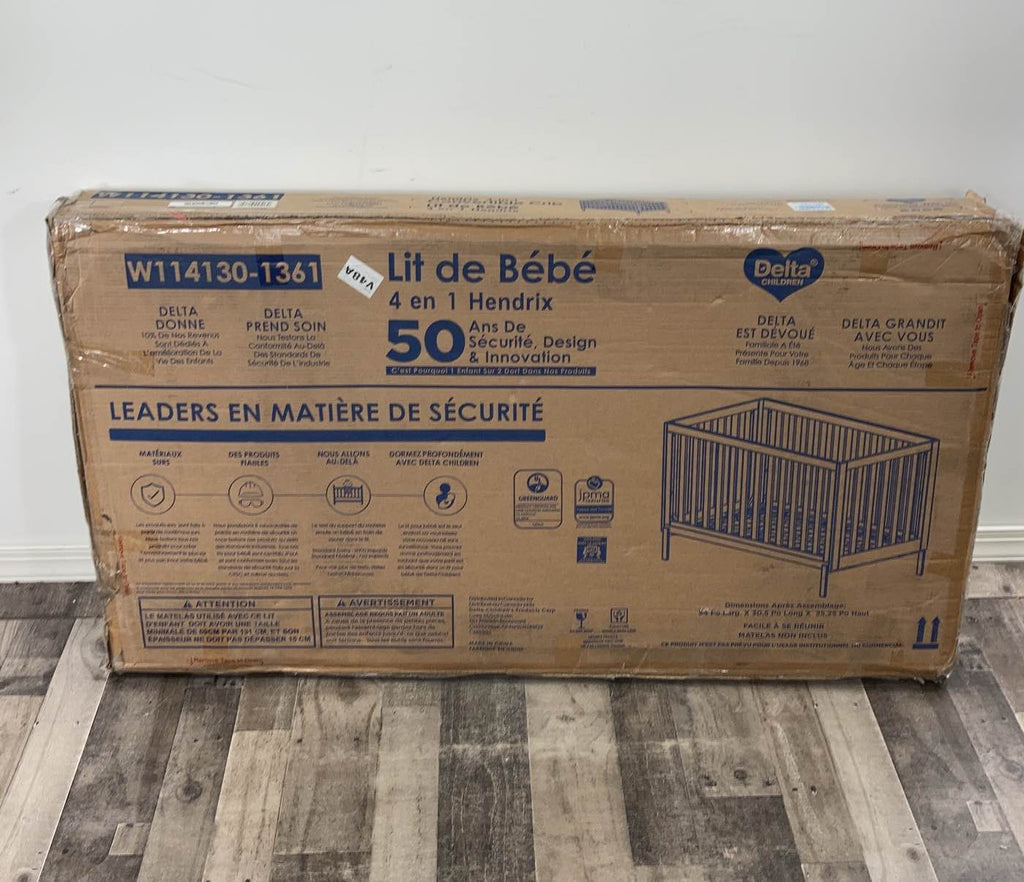 Delta Children Hendrix 4 In 1 Crib, Midnight Grey