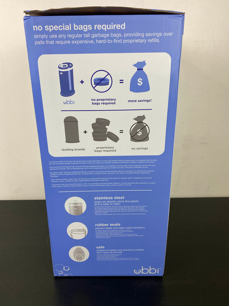 Ubbi Diaper Pail, Chrome