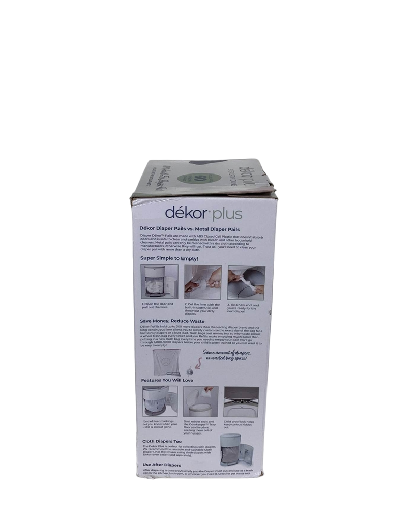 Diaper Dekor Plus Diaper Pail, White