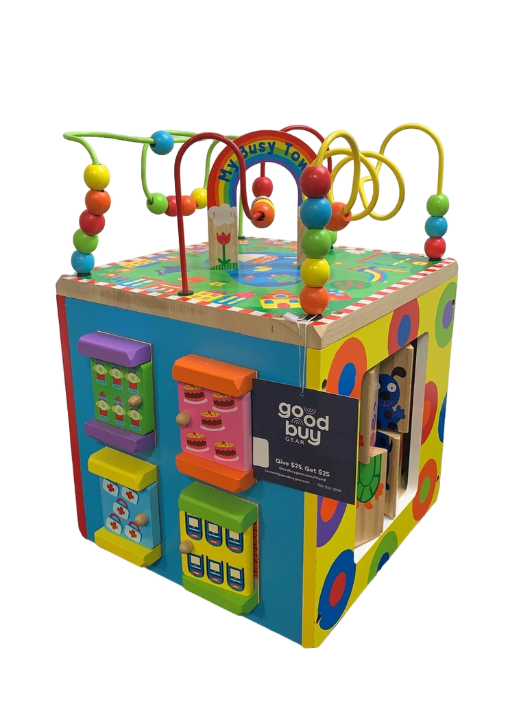 My busy town wooden activity cube hotsell