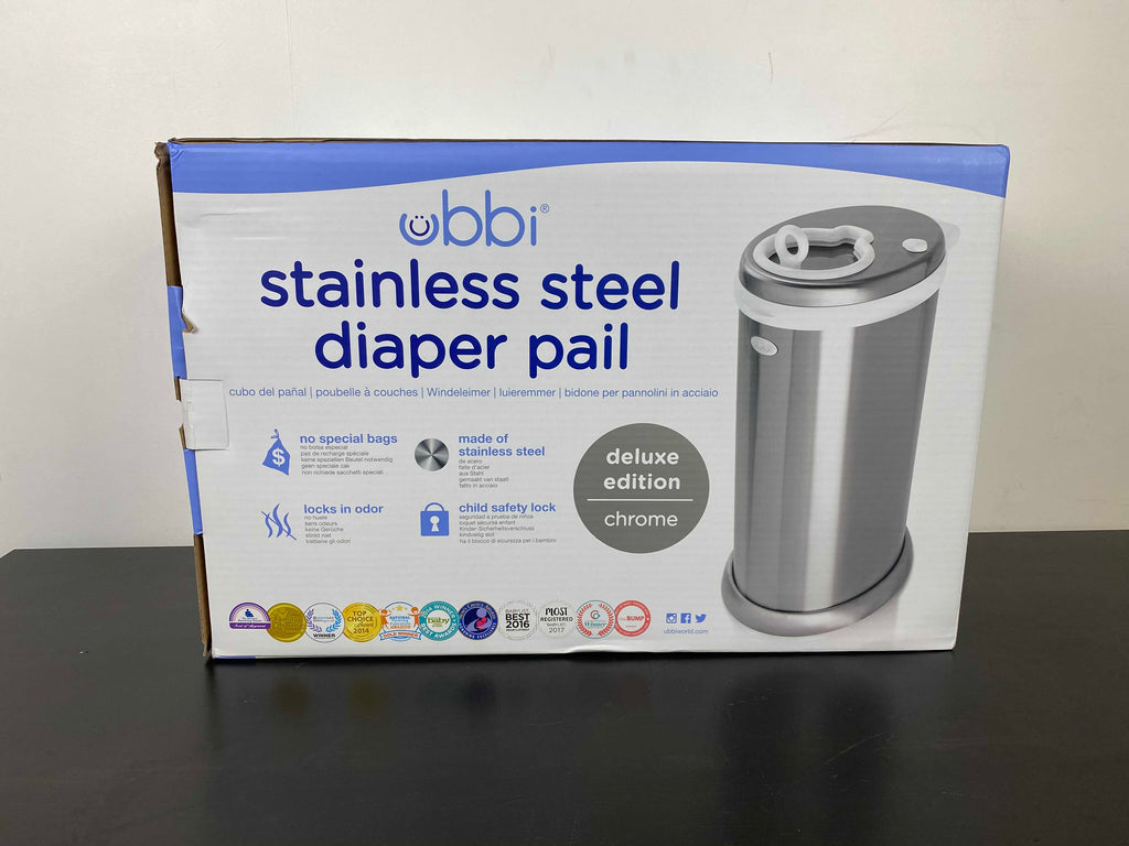 Ubbi Diaper Pail, Chrome