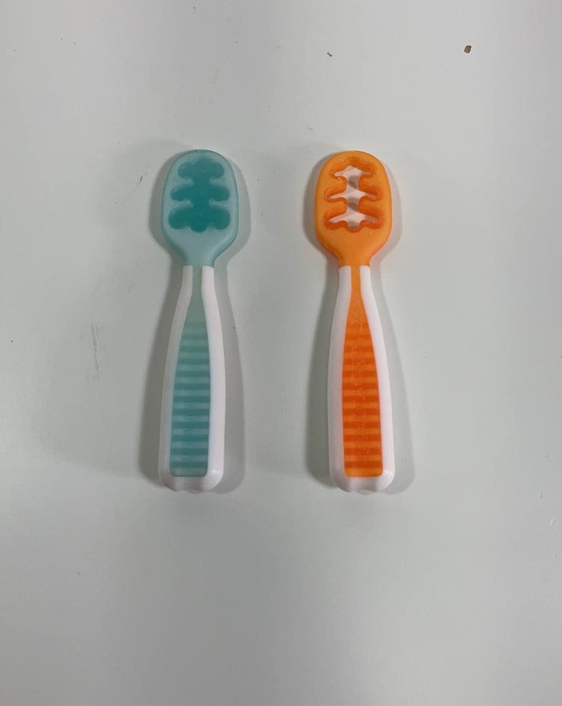 NumNum Pre-Spoon GOOtensils, Baby Spoon Set (Stage 1 + Stage 2), BPA Free  Silicone Self Feeding Toddler Utensils