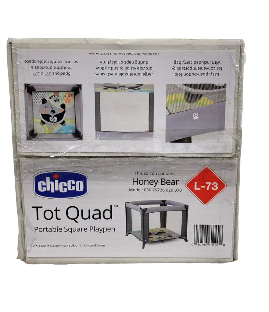 Chicco Tot Quad Portable Square Playpen, Honey Bear