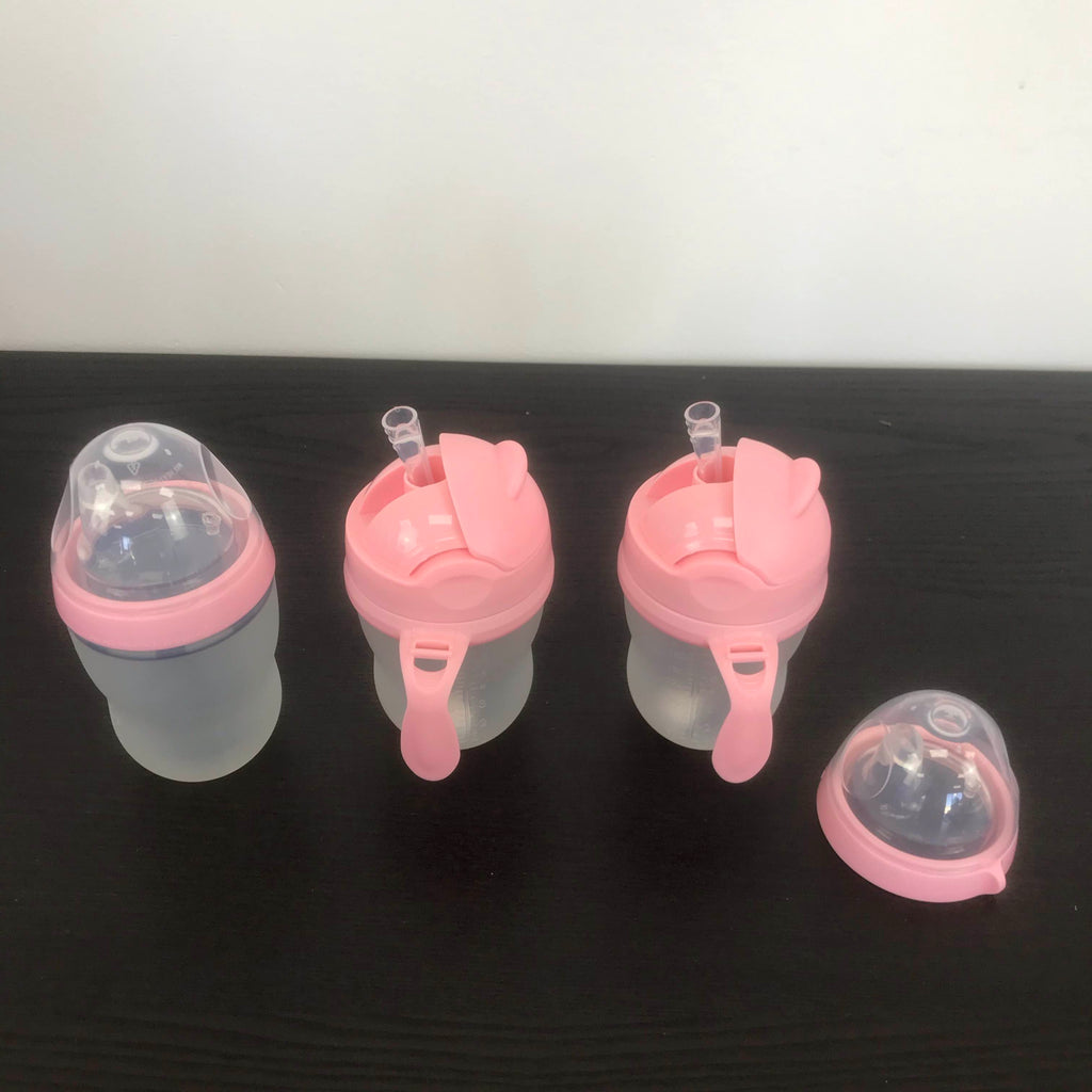 3-in-1 Weighted Straw Sippy Cup Conversion Kit for Comotomo Baby Bottles