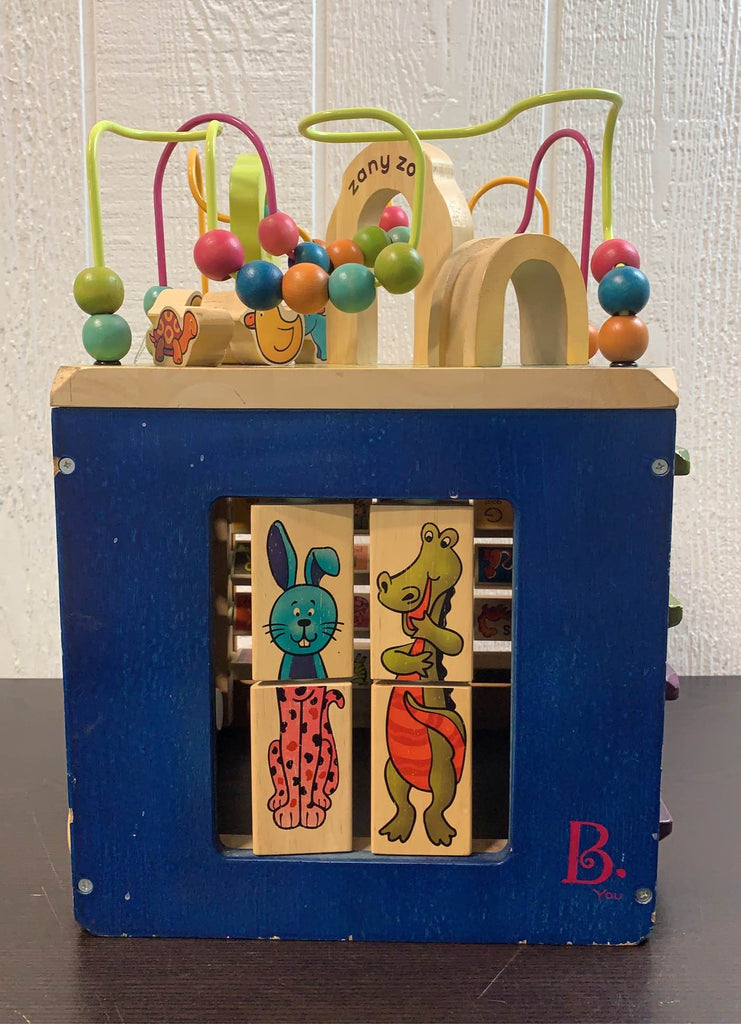 B. toys Zany Zoo Wooden Activity Cube