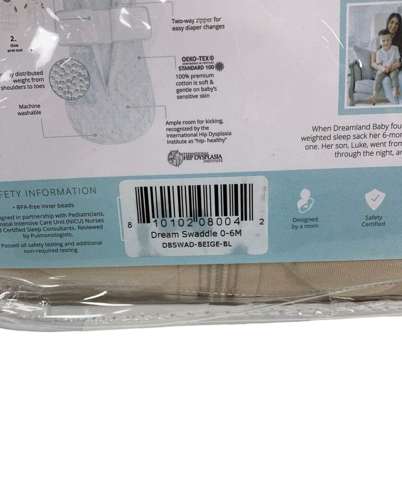 Dreamland Weighted Swaddle, 06 months, Beige
