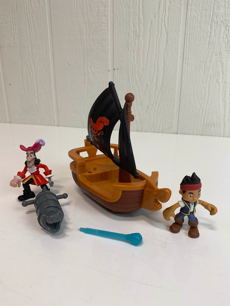 Fisher Price Disney Captain Jake The Never Land Pirates Hook & Battle Boat  Ship 