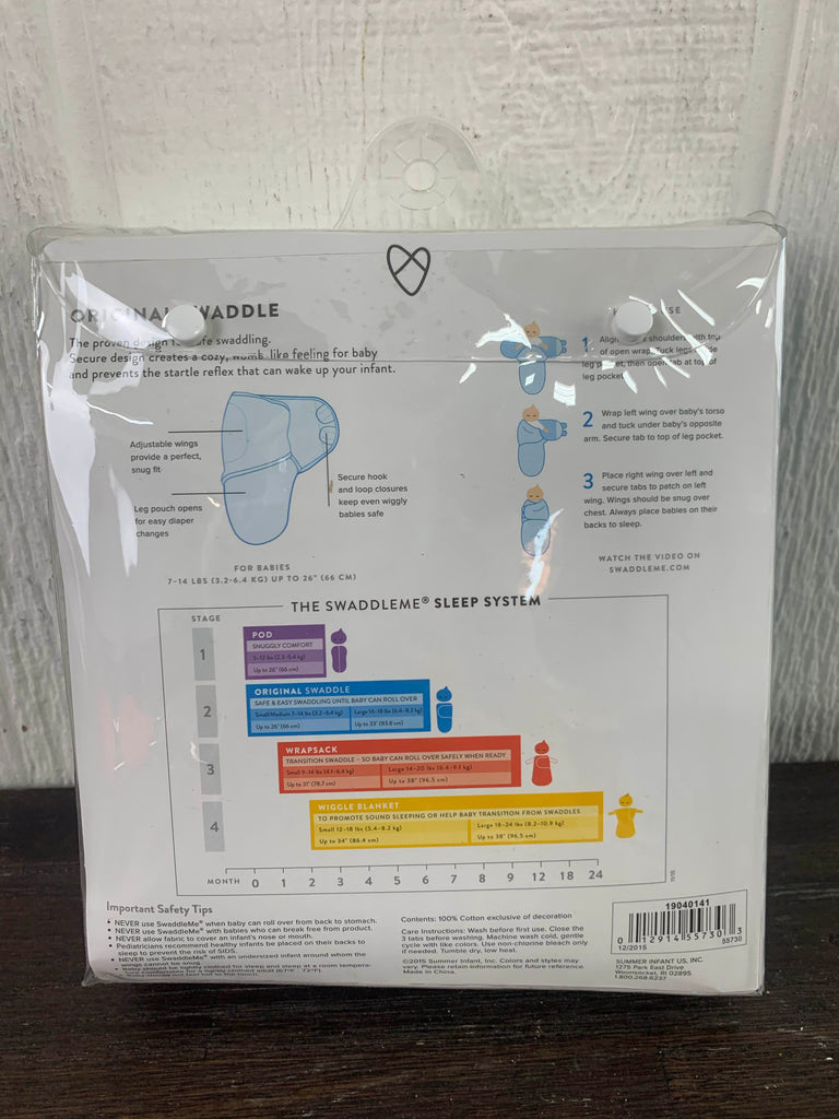 Summer Infant SwaddleMe Original Swaddles, S, (3 pack) Original Dino