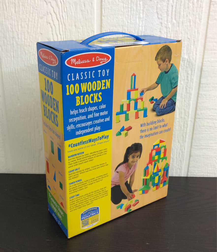 Melissa & Doug Wooden Building Blocks Set