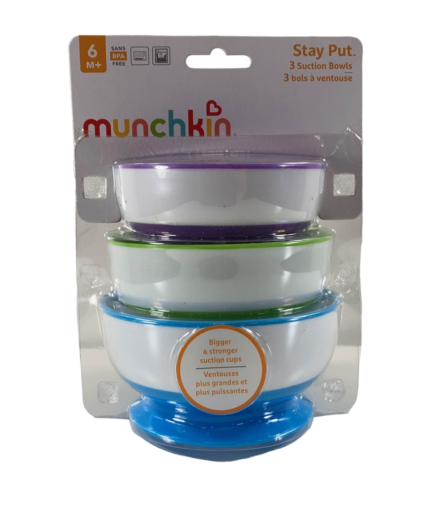 Munchkin Stay Put Suction Bowl 3 Pack