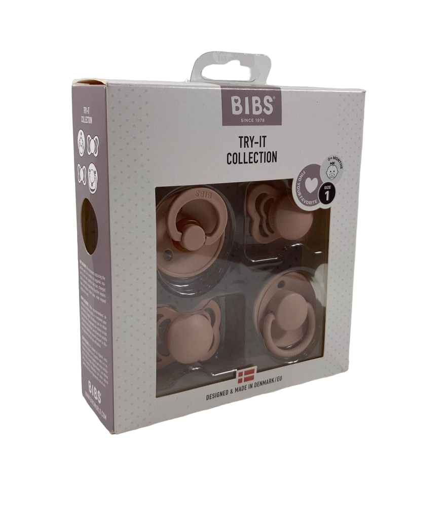 BIBS Tryit Pacifier Collection, Blush
