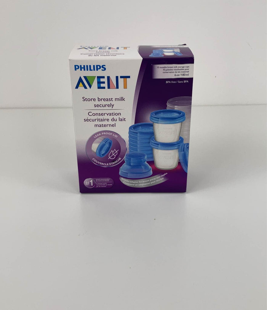 Philips AVENT Breast Milk Storage Cups And Lids, 10 6oz Containers,  SCF618/10