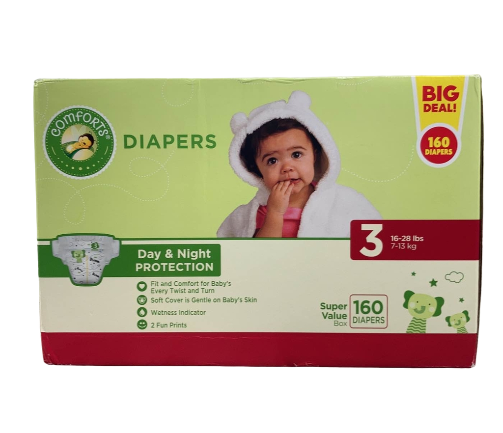 Kroger For Comforts Size 3 Diapers, 160 Ct
