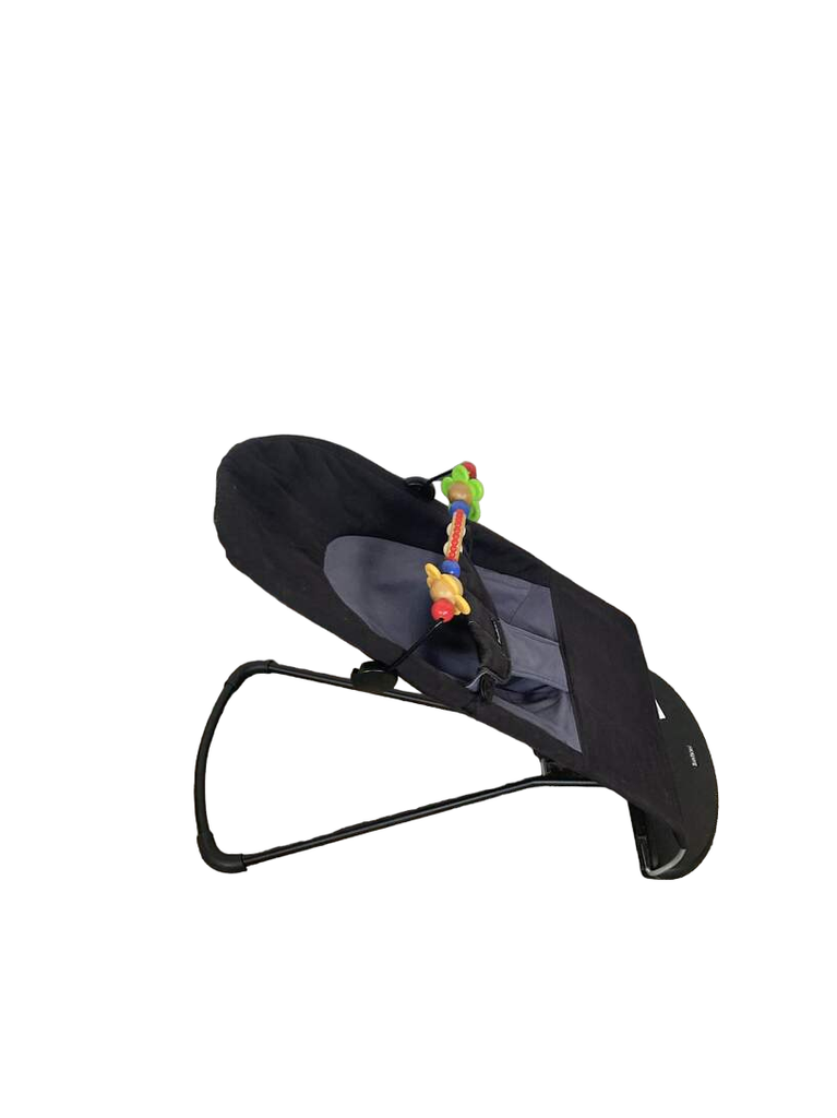 BabyBjorn Bouncer Balance with Toy Bar, Black/Dark Gray, Black Frame