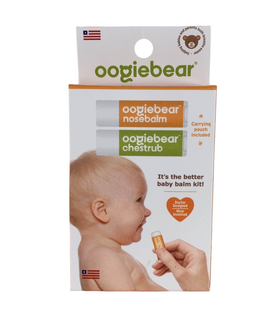  oogiebear Chest rub and Nose Balm - Gentle Infant Care kit with  a chestrub and nosebalm (0.2 Ounces Each) with Travel Pouch : Baby