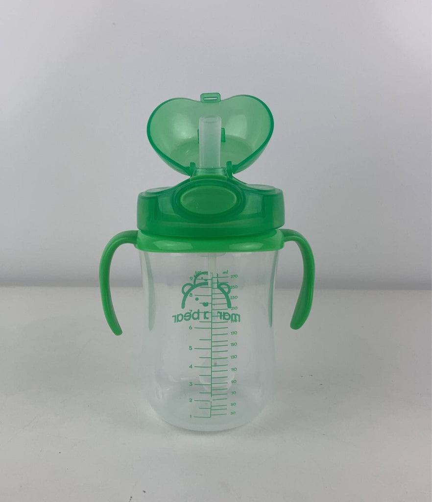 Brand - Mama Bear Silicone Weighted Straw Sippy Cup, Pack of 2,  Blue/Green