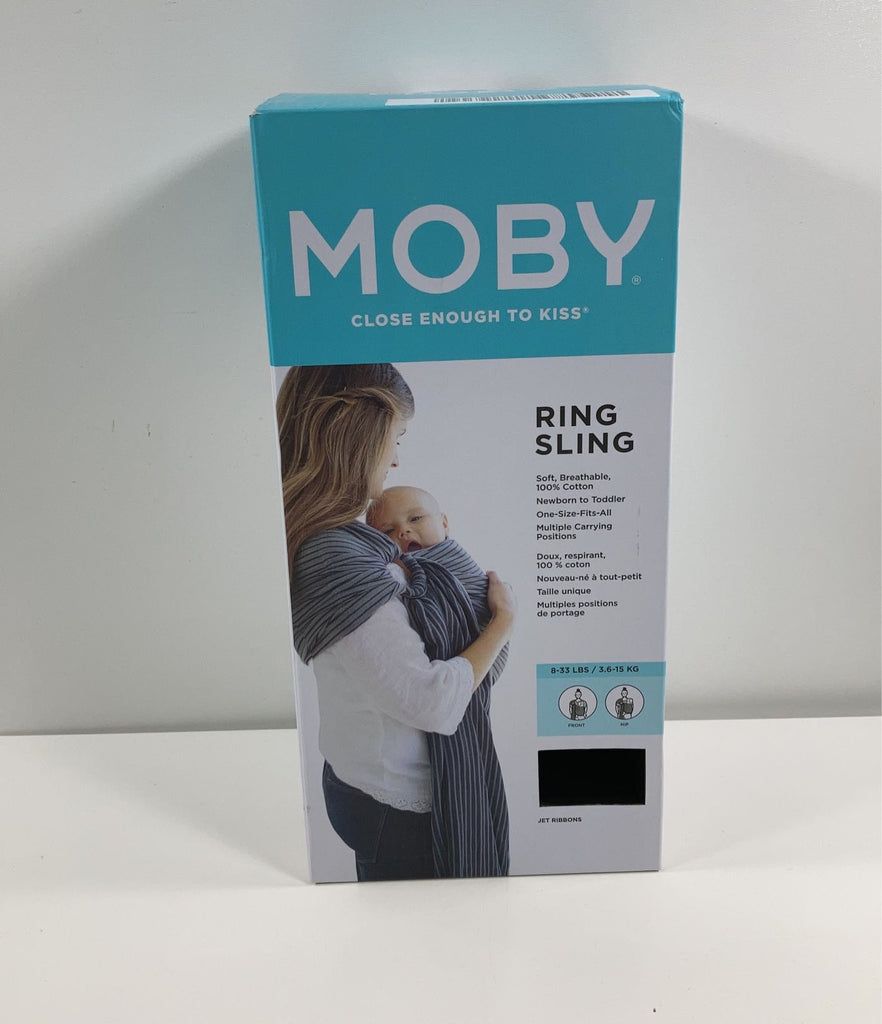 Moby Ring Sling, Gray & Black Stripes