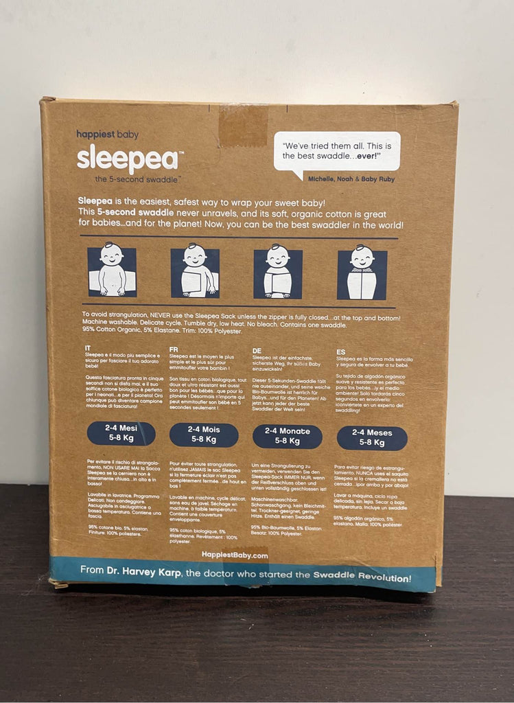 Happiest Baby Sleepea Swaddle, Medium, Graphite Gray Stars