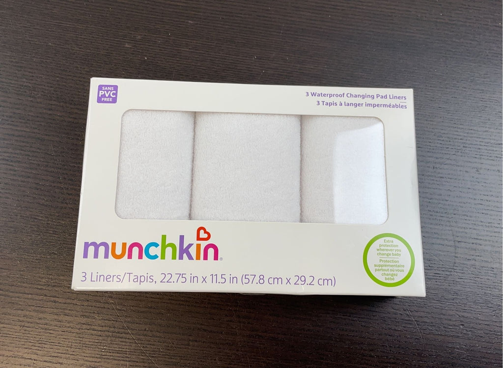 Munchkin Waterproof Changing Pad Liners, 3 Pack