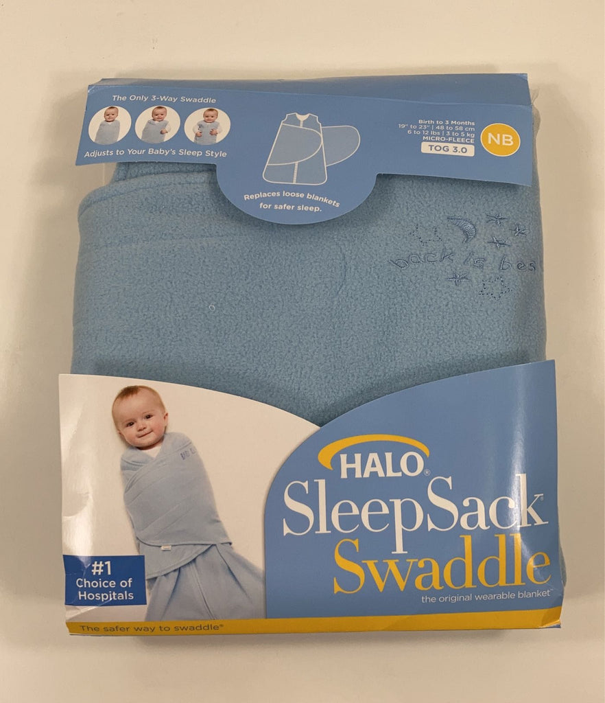 Halo MIcroFleece SleepSack Swaddle, Newborn, Baby Blue