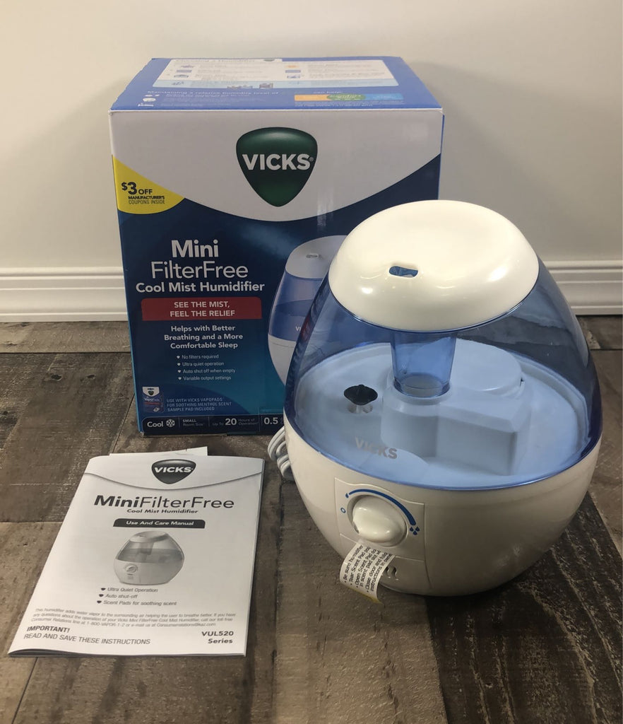 Vicks 0.5 Gal. Mini Filter Free Cool Mist Humidifier Blue  - Best Buy