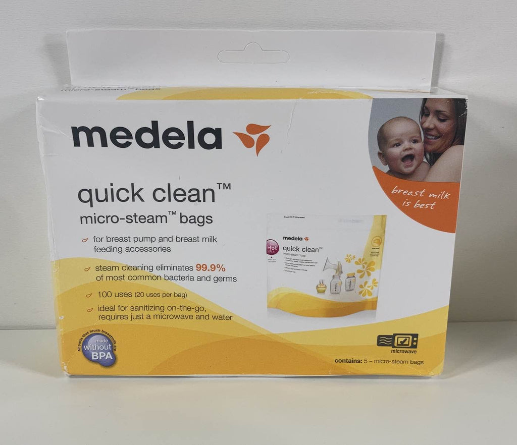 Medela Quick Clean MicroSteam Bags, Sterilizing Bags for Bottles Breast  Pump Parts Eliminates 99.9 of Common Bacteria Germs Disinfects Most  Breastpump