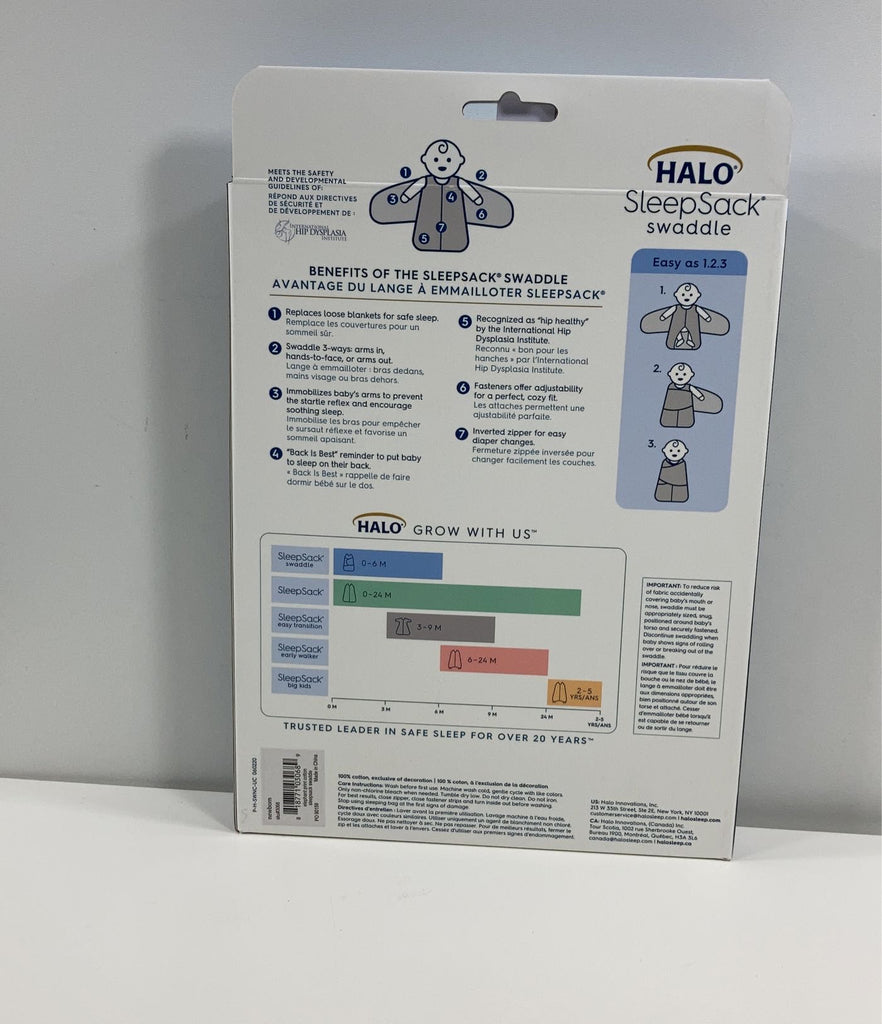 Halo SleepSack Swaddle, Elephant, Newborn