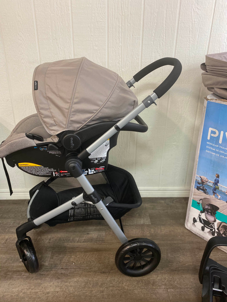 Evenflo Pivot Modular Travel System Stroller, 2019, Sandstone