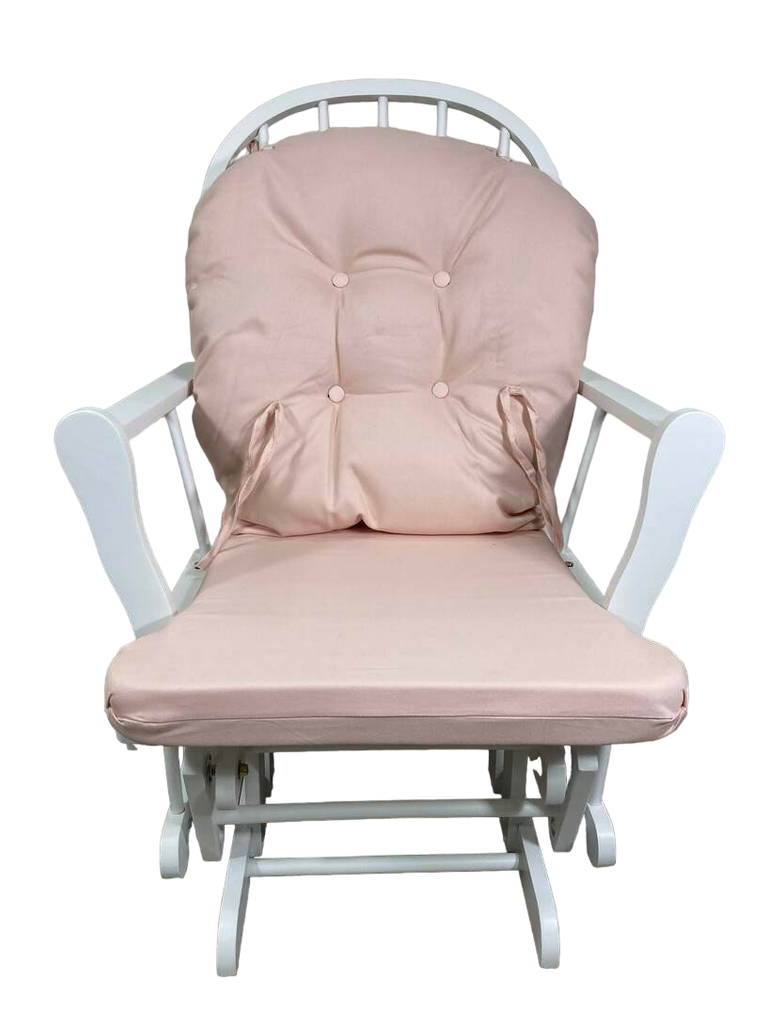 Stork Craft Glider And Ottoman, White, Pink