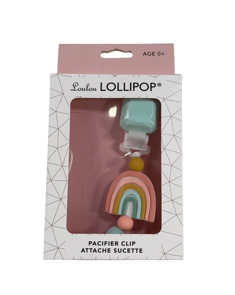 LouLou Lollipop Pacifier Clip, Darling, Rainbow