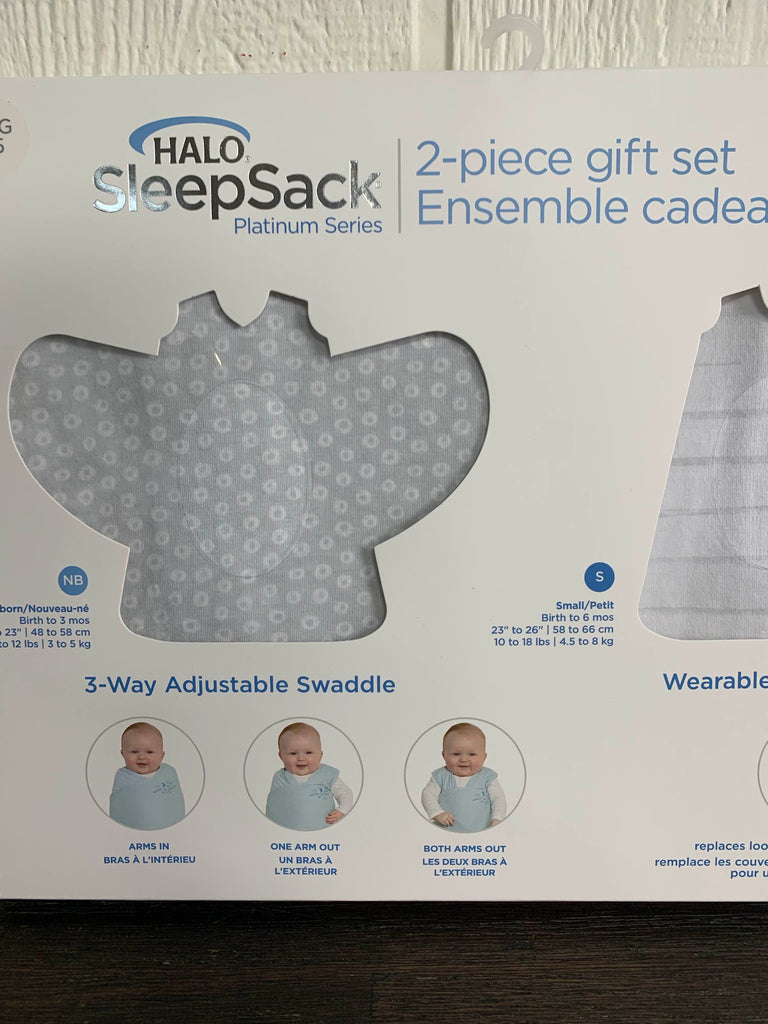 Halo SleepSack Platinum Gift Set, Grey Tiny Circles & Etched Lines