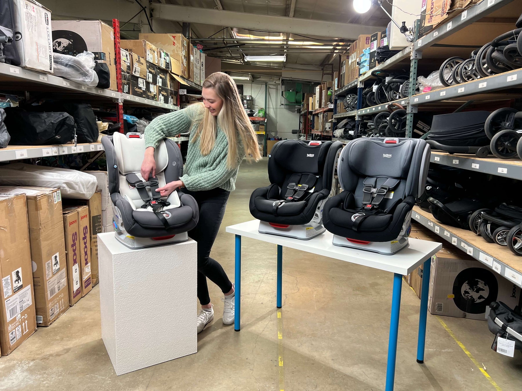GoodBuy Gear Gear Expert testing and reviewing the Britax Boulevard vs. Marathon vs. Advocate Car Seats