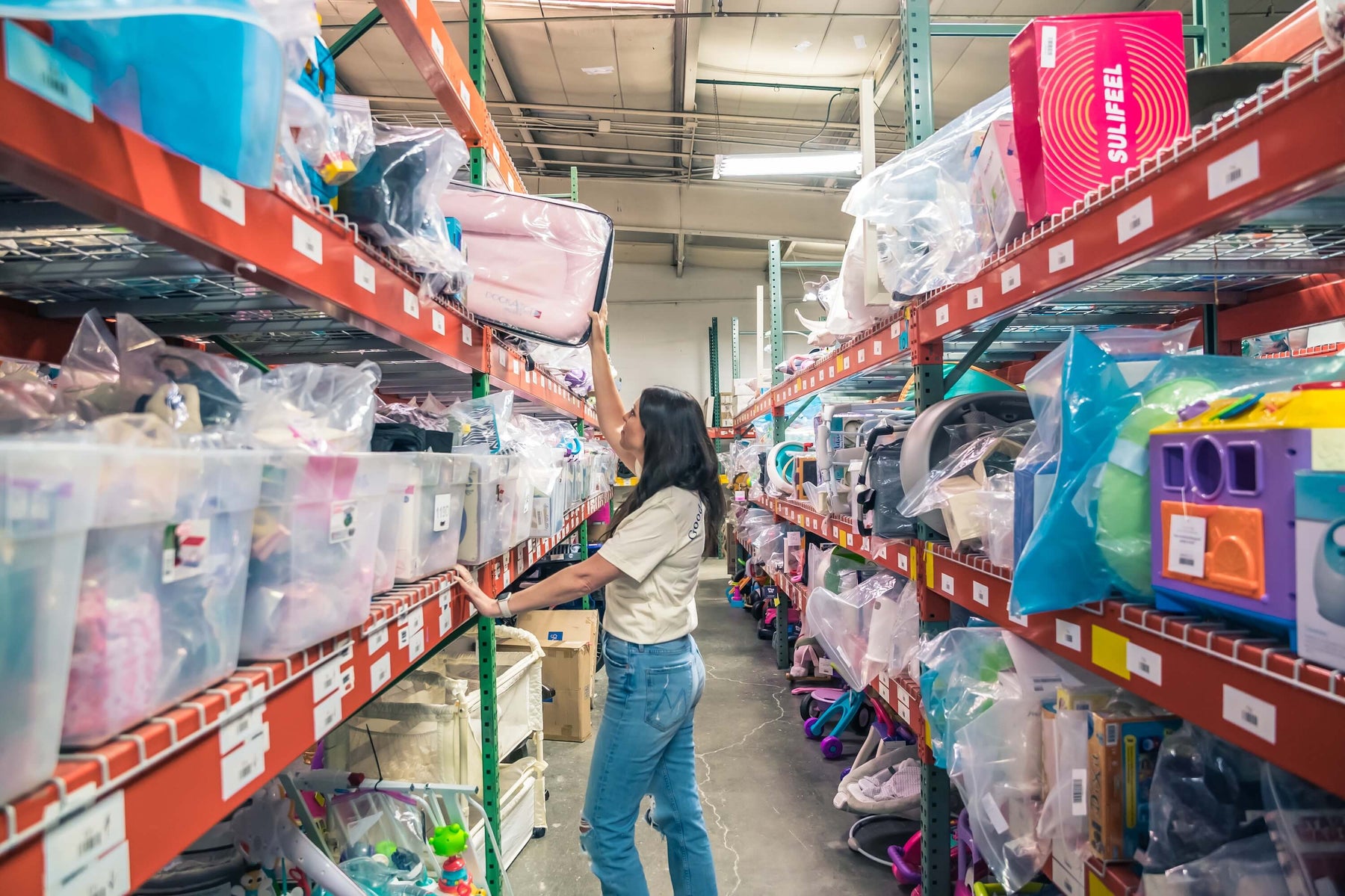 Open box & gently used baby items at the GoodBuy Gear warhouse