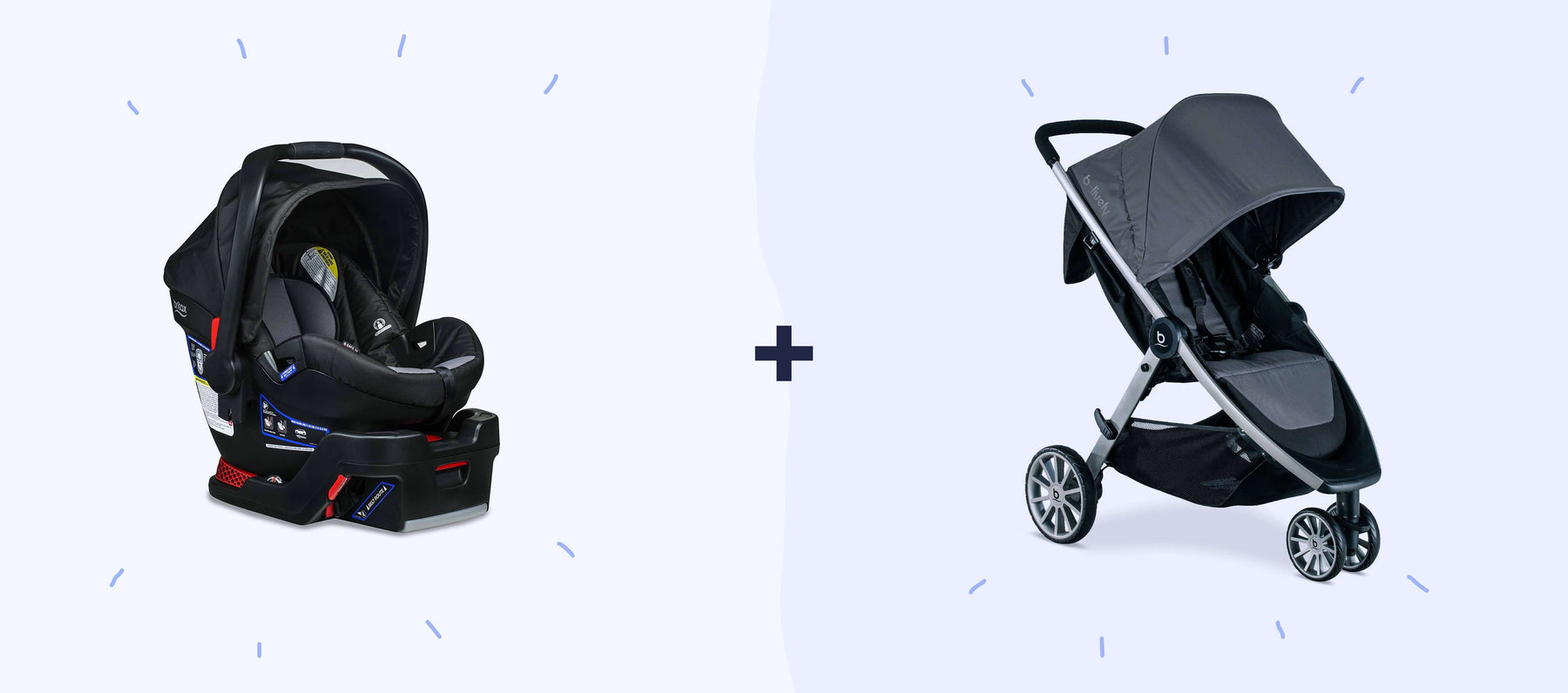 Car seat pus a stroller side by side 