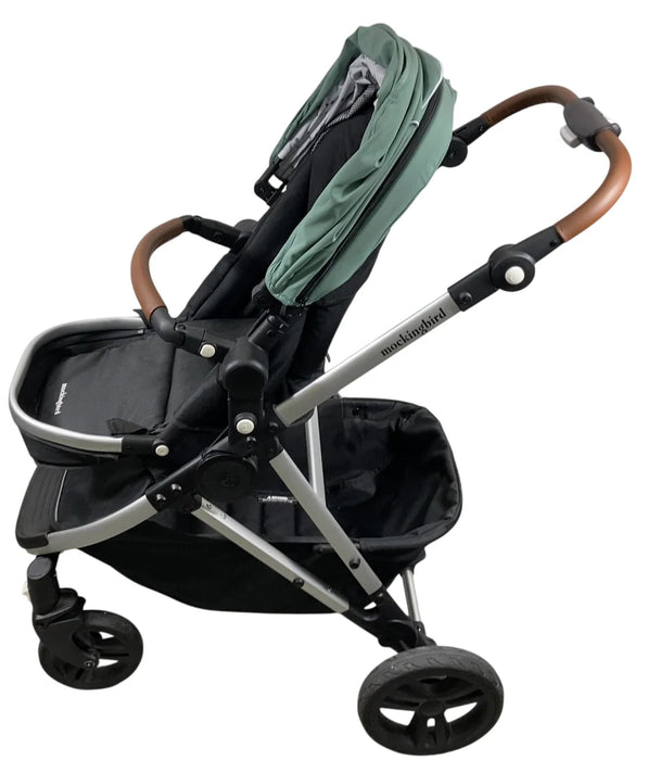Mockingbird Single 2.0 Stroller, 2025, Sage, Silver With Penny Leather, Watercolor Drops