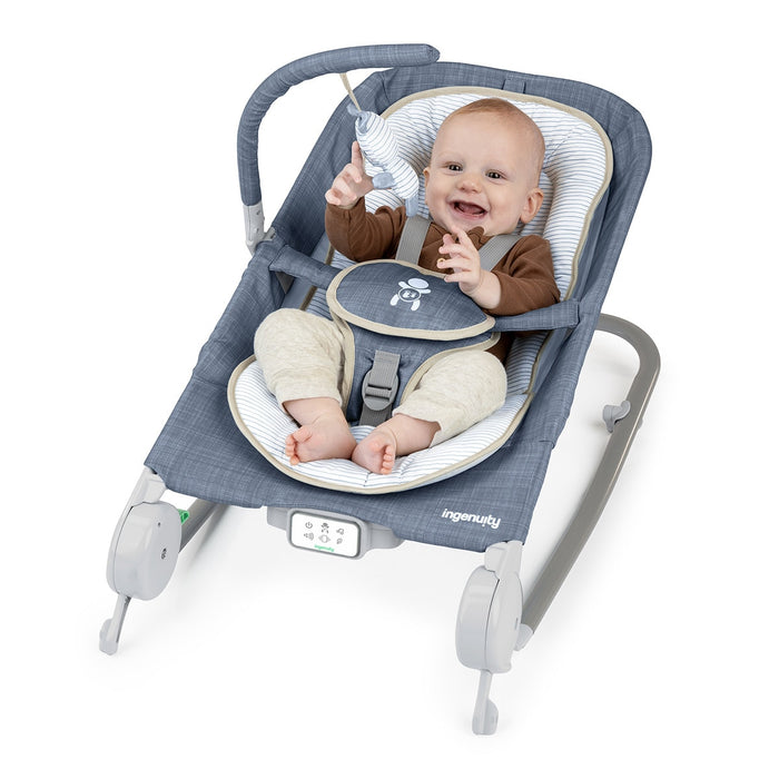 Ingenuity Happy Belly Rock-to-Bounce Massage Seat, Chambray