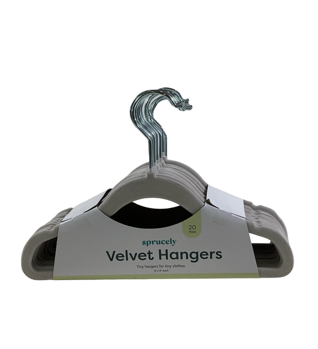Shop Sprucely Velvet Hangers 20 Pack, Grey at GoodBuy Gear