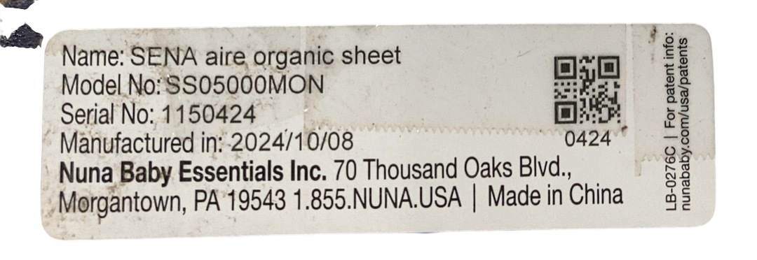 Shop Nuna Sena Aire Organic Sheet, Moonbeam at GoodBuy Gear