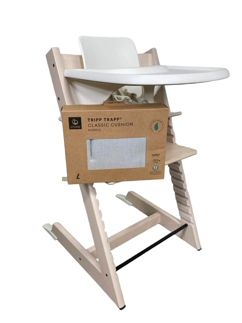 Stokke Tripp Trapp Complete High Chair, Whitewash, Nordic Grey, 1 Stokke Tripp Trapp Complete High Chair, Whitewash, Nordic Grey, 1
