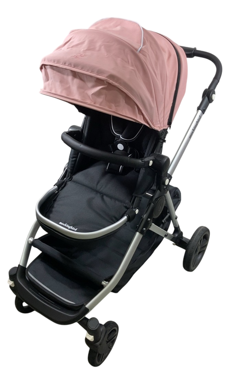 Shop Mockingbird Single to Double 2.0 Stroller, Bloom, Watercolor Drops, Silver With Black Leather, 2024 at GoodBuy Gear
