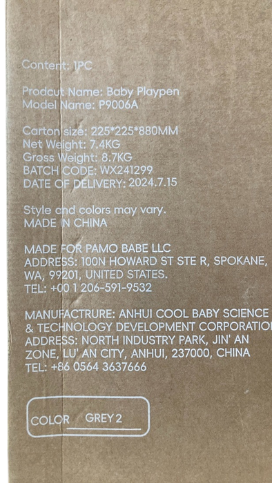 Shop Pamo Babe Premium Indoor and Outdoor Portable Baby Playpen, Grey at GoodBuy Gear