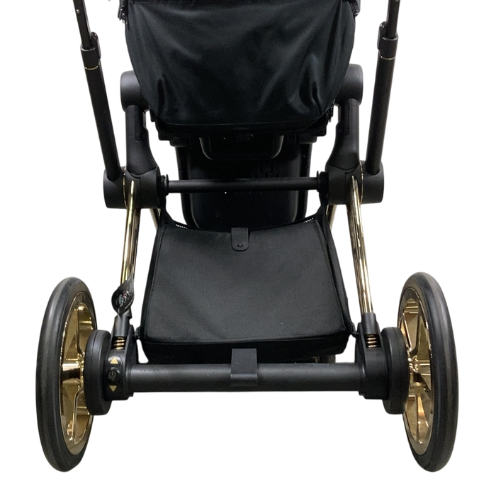 Shop Cybex E-PRIAM Electric Stroller, 2022, Gold With Black Details, Wings By Jeremy Scott, with Battery at GoodBuy Gear