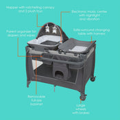 Shop Baby Trend Simply Smart Nursery Center Playard, 2.0, Shale Gray at GoodBuy Gear