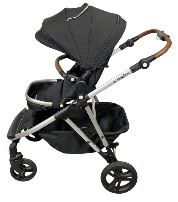 Shop Mockingbird Single to Double 2.0 Stroller, 2024, Black, Silver With Penny Leather, Windowpane at GoodBuy Gear