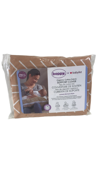 Shop Boppy Organic Nursing and Infant Support Pillow Slipcover, Camel Stitched Stripe at GoodBuy Gear