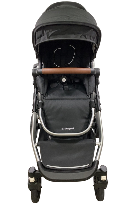 Shop Mockingbird Single to Double 2.0 Stroller, 2024, Black, Silver With Penny Leather, Windowpane at GoodBuy Gear
