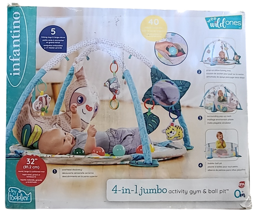 Shop Infantino 4-in-1 Jumbo Activity Gym and Ball Pit, Sloth at GoodBuy Gear